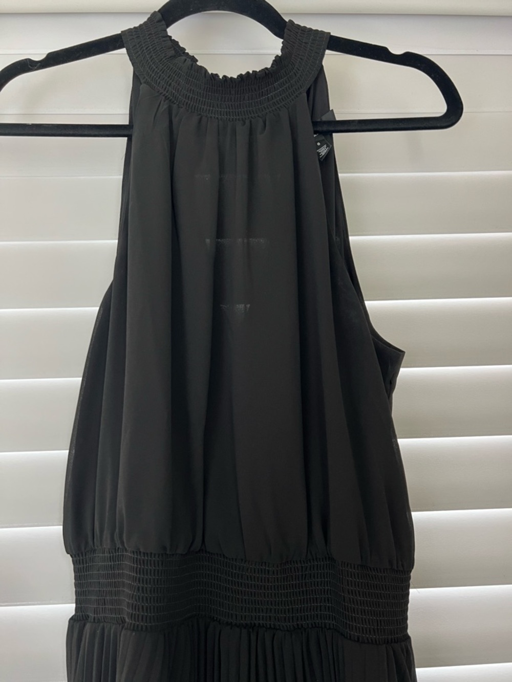 White House Black Market Black Halter Pleated Maxi Dress - Picture 2 of 6